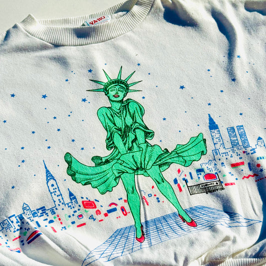 Vintage Hudson Talbott Lady At Liberty Sweatshirt Sz S