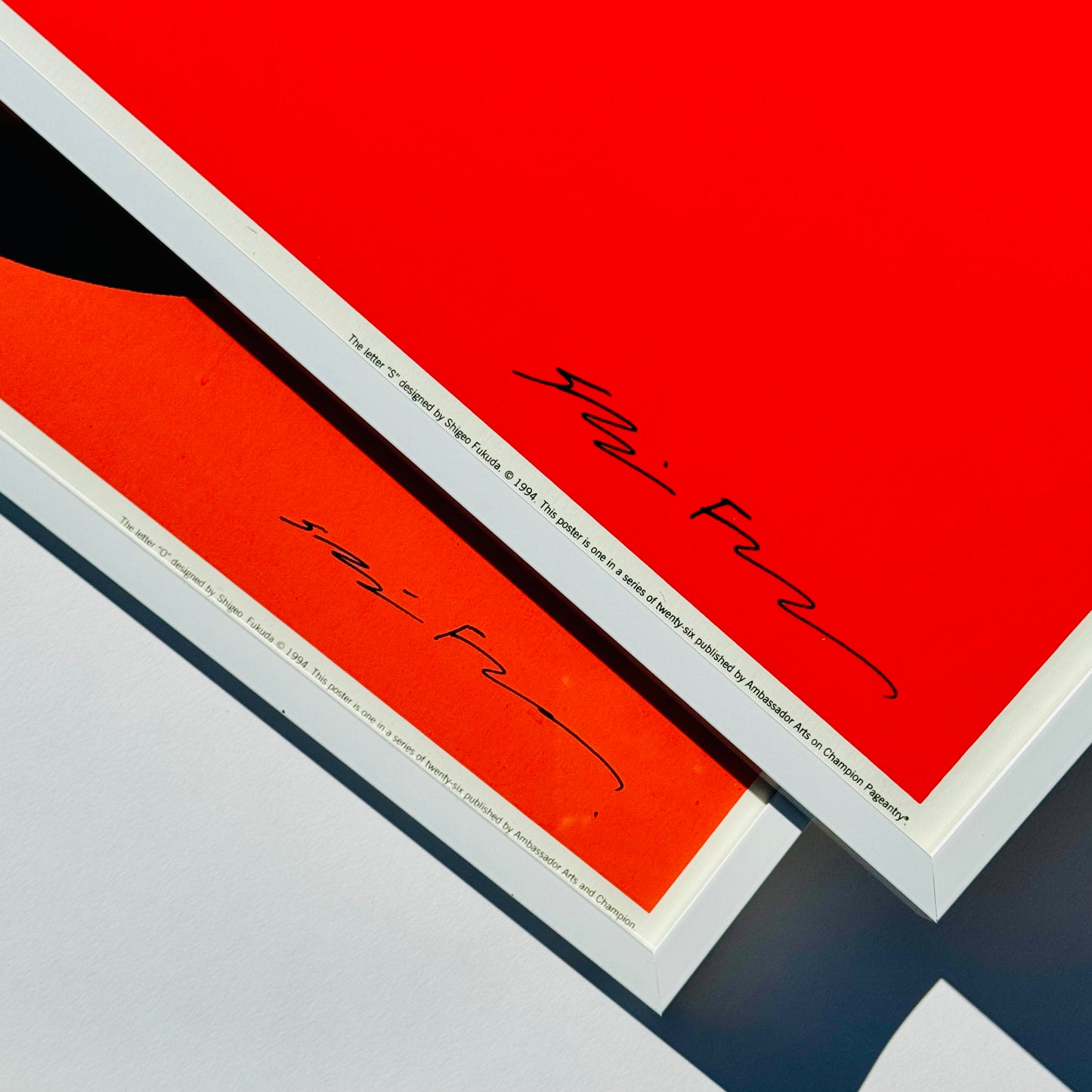Limited Ed. Shigeo Fukuda S/O Framed Silkscreen Prints 1994