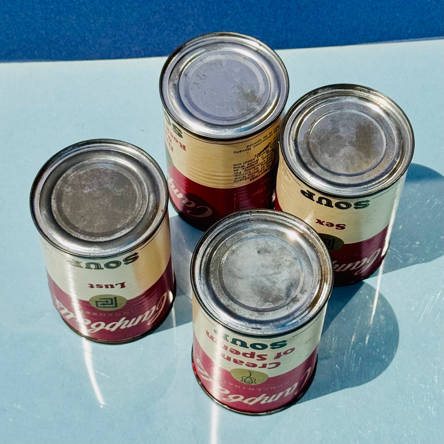 Vintage Campball's Naughty Novelty Soup Cans 1970s