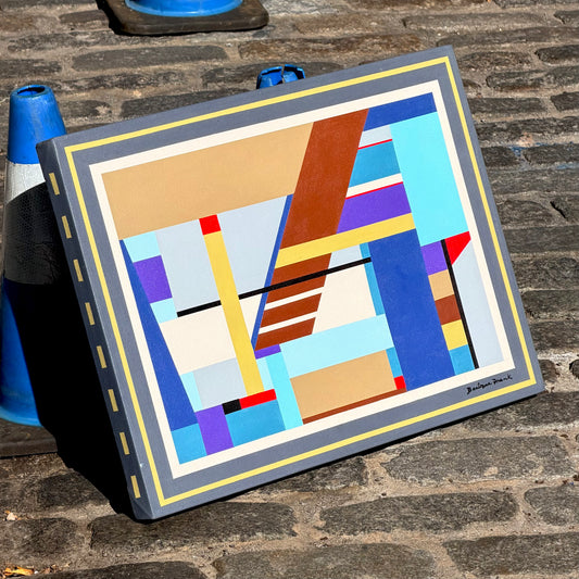 Vintage Barbara Frank Geometric Painting Circa 1998