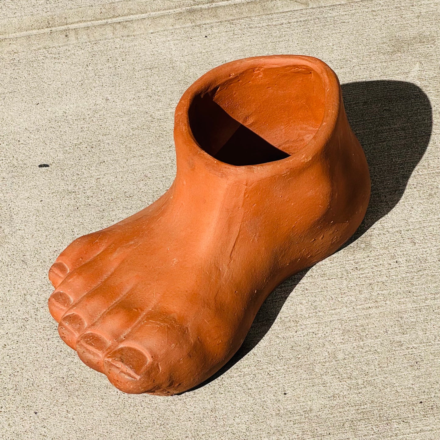 Vintage  Pop Art Terracotta Giant Foot Planter