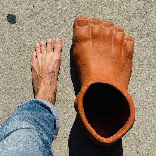 Vintage  Pop Art Terracotta Giant Foot Planter