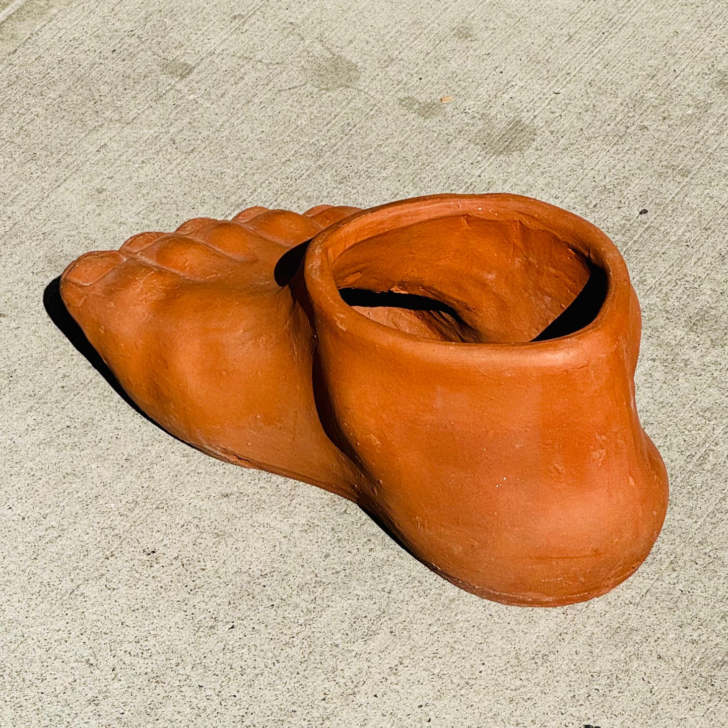 Vintage  Pop Art Terracotta Giant Foot Planter