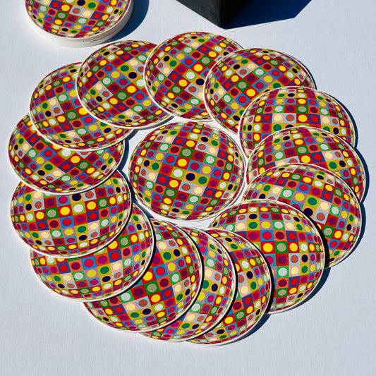 Vintage Vasarely Op Art Coasters 2003