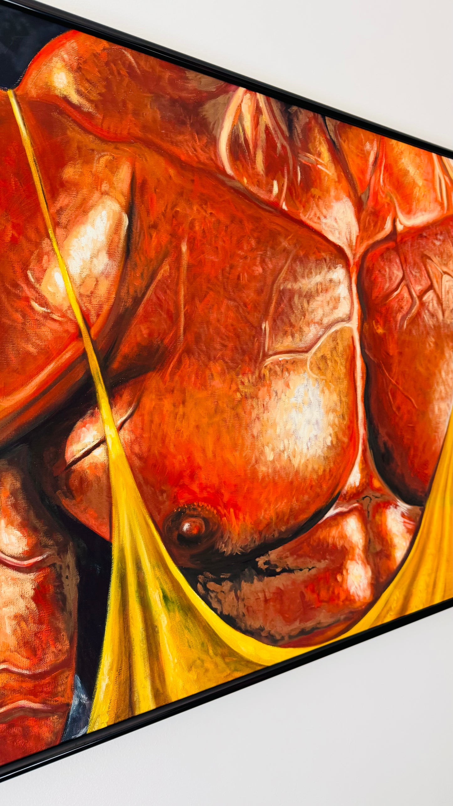 Vintage XL Thomas Foral Bodybuilder Painting 1990s