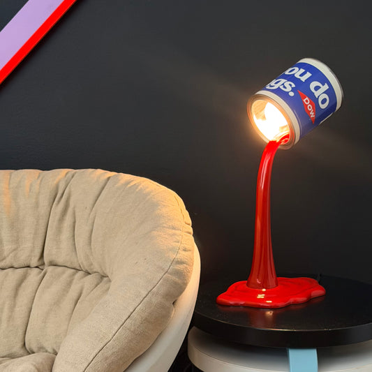 Vintage Pop Art Paint Can Spill Lamp 1980s