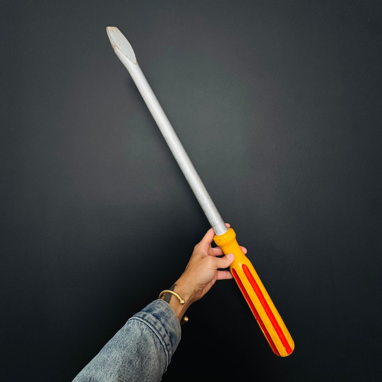 Vintage Folk Art Oversized Screwdriver