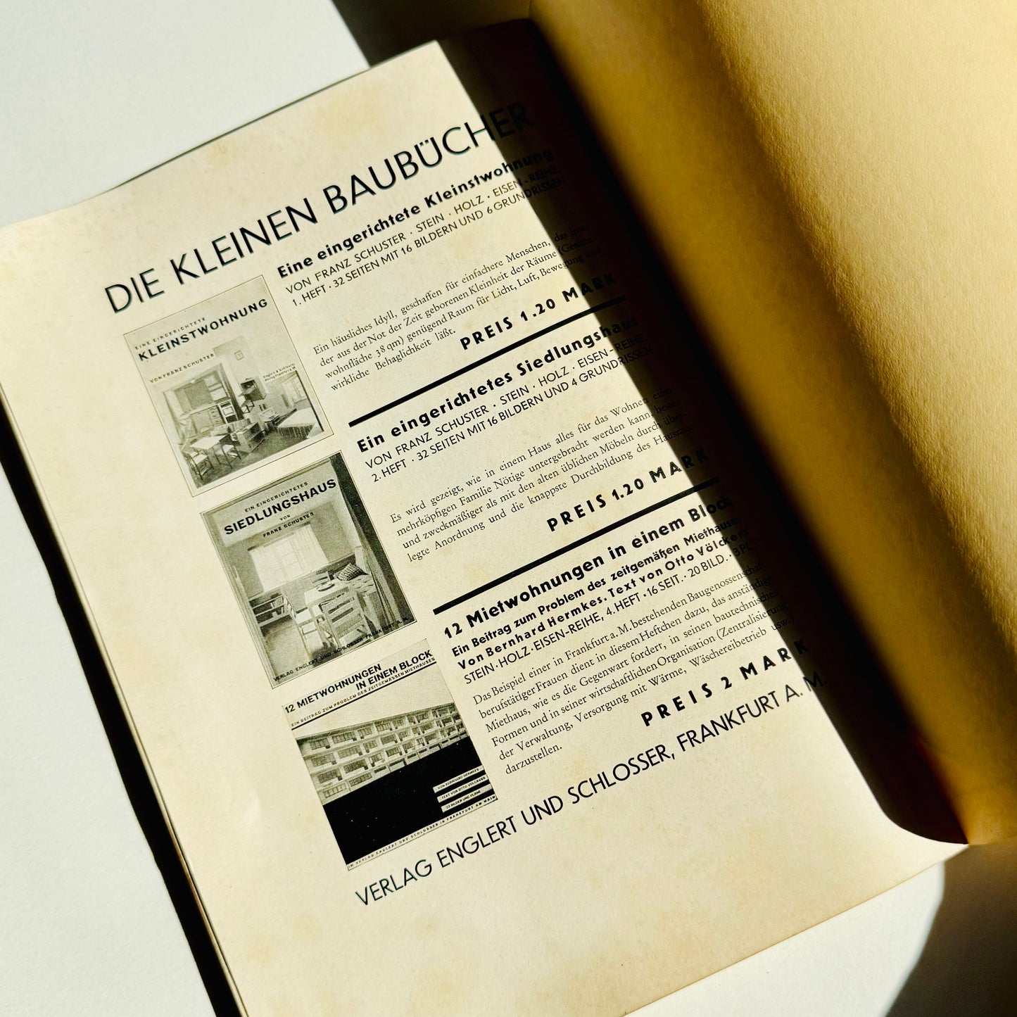 Franz Schuster 'Em Möbelbuch' Softback Catalog 1929