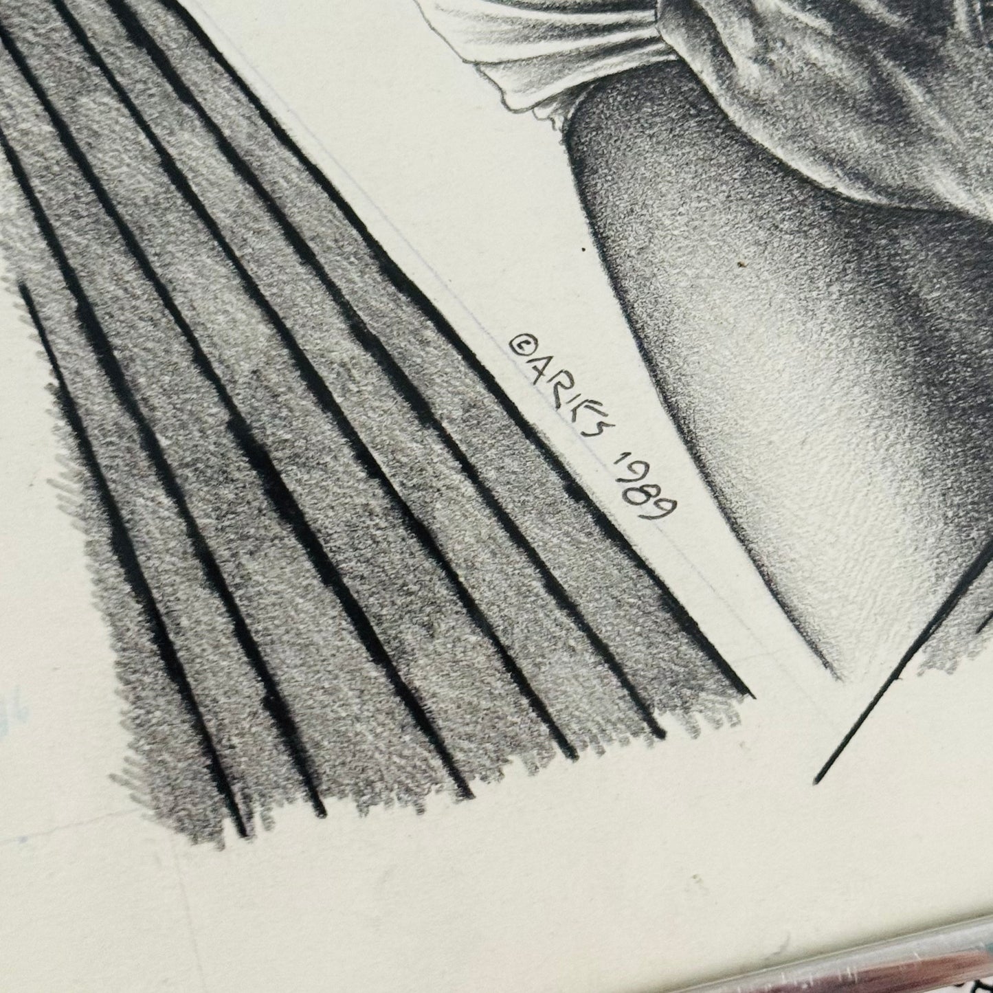 Harry Long 'Fraternity Brothers II' Pencil Illustration 1989