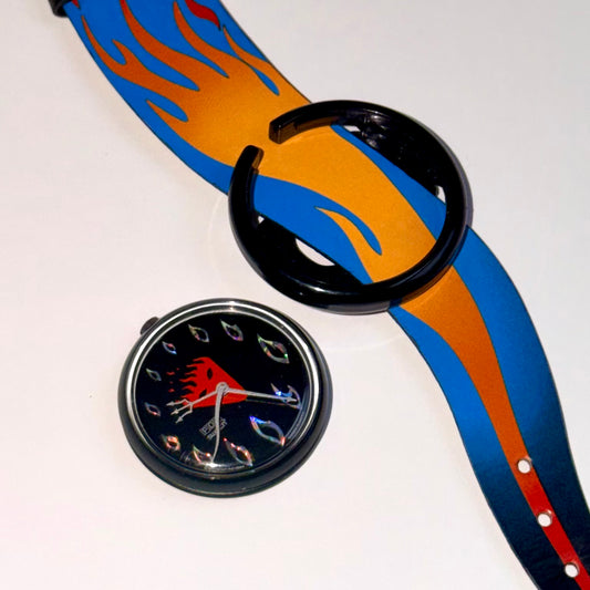 Vintage Halloween Special 'Hot Stuff' Swatch POP Watch 1995