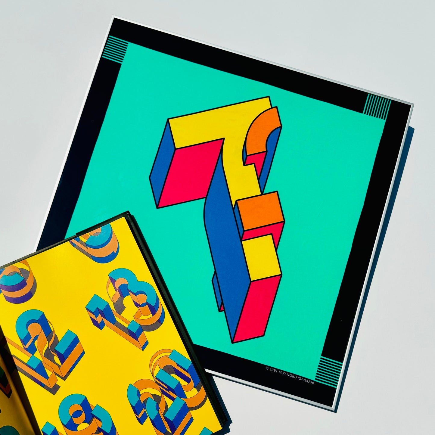 Vintage Takenobu Igarashi Typographic Framed Textile