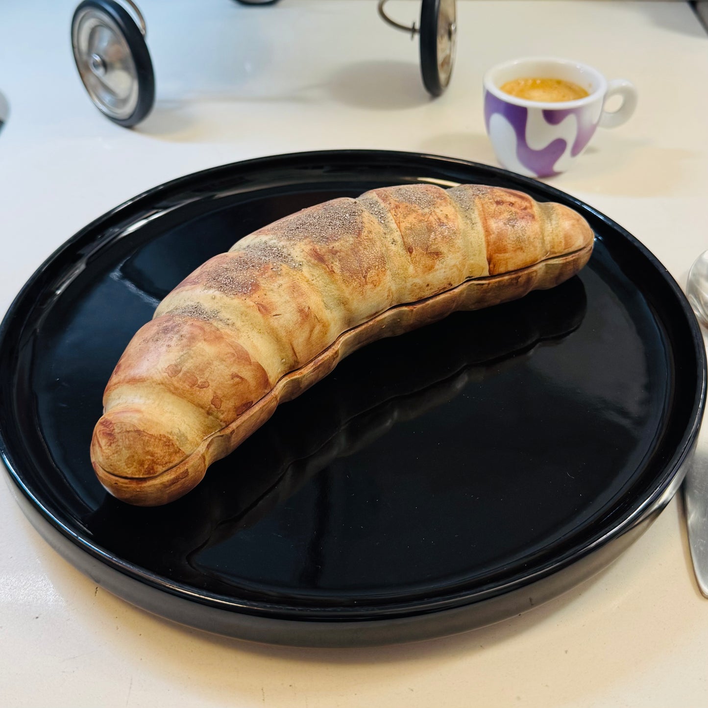 Vintage Trompe L'oeil Life Size Croissant Box