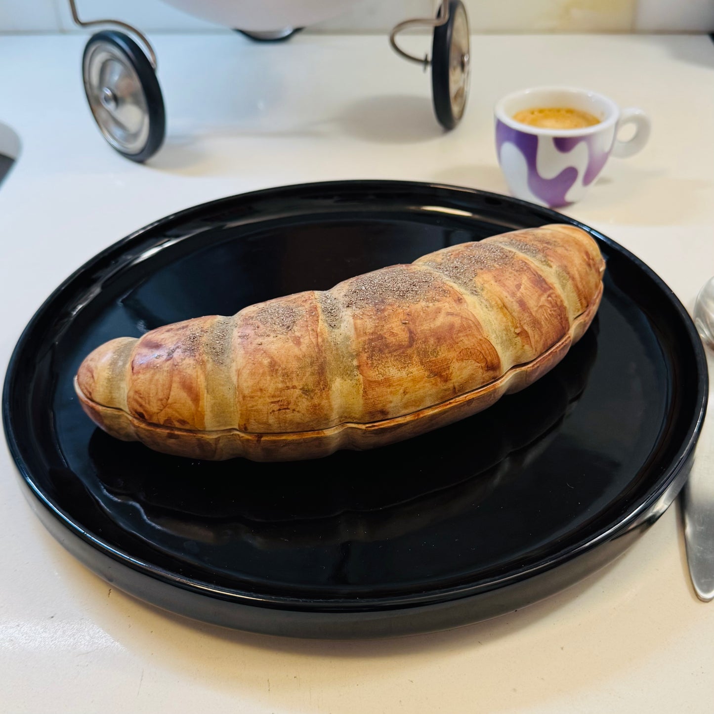 Vintage Trompe L'oeil Life Size Croissant Box
