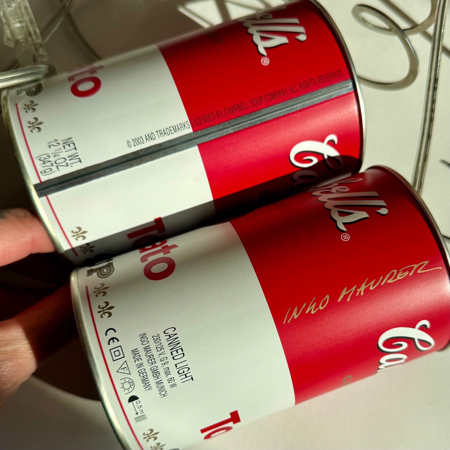 Pair Vintage Ingo Maurer 'Canned Light' Sconces 2003