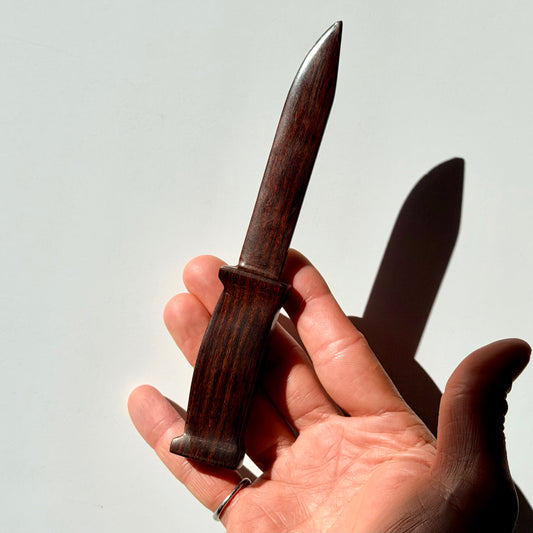 Vintage Rosewood KNIFE Paperweight / Sculpture