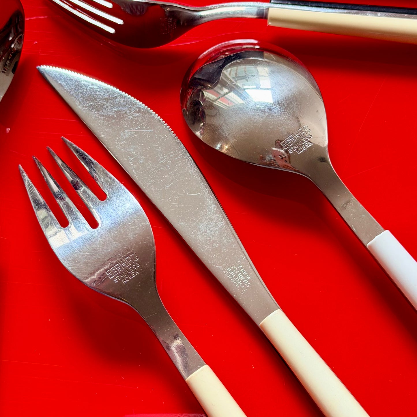 Vintage B&W Op Art / Space Age Cutlery Set 4 / 20 Pieces