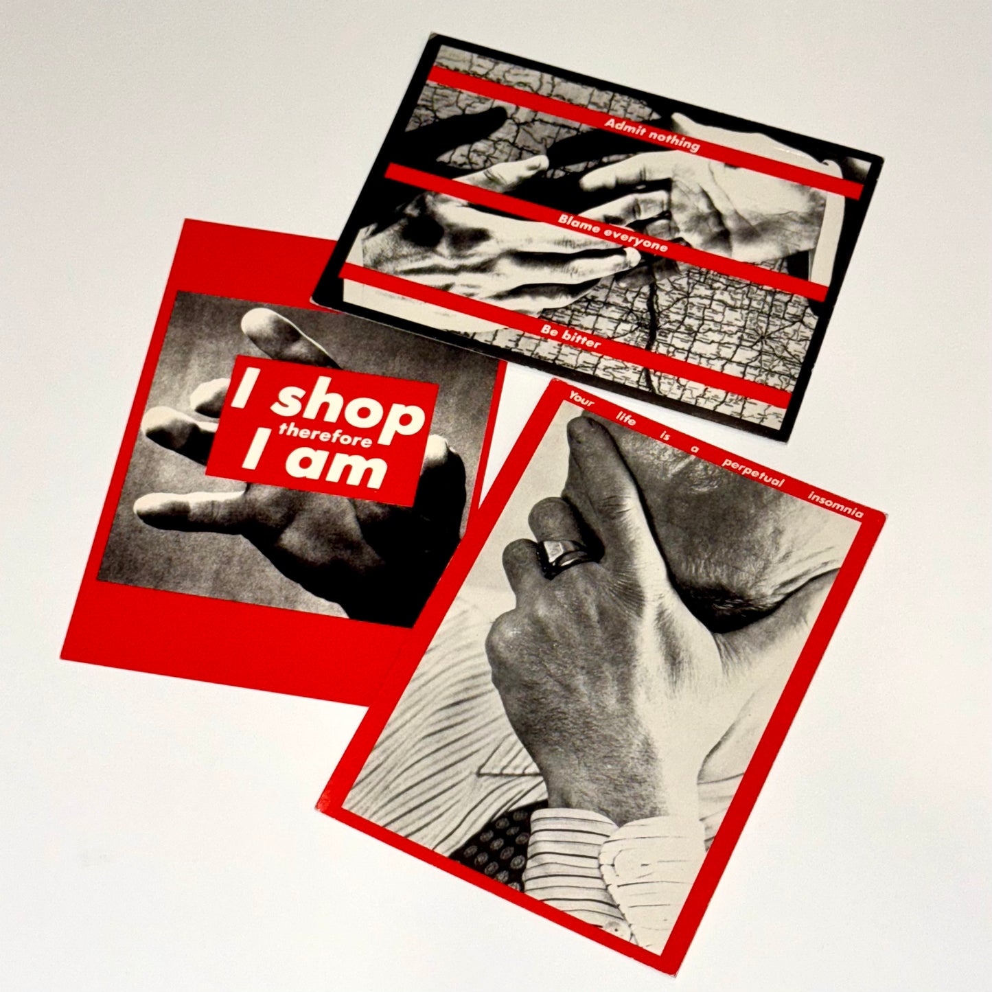 Vintage Barbara Kruger Postcards Set of 3 1987