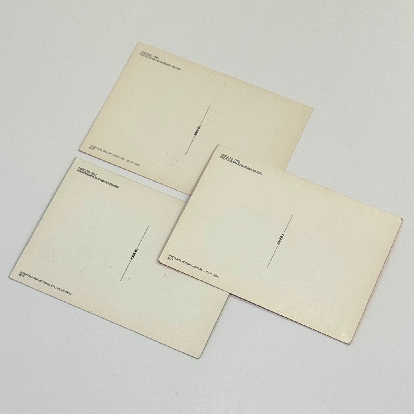 Vintage Barbara Kruger Postcards Set of 3 1987