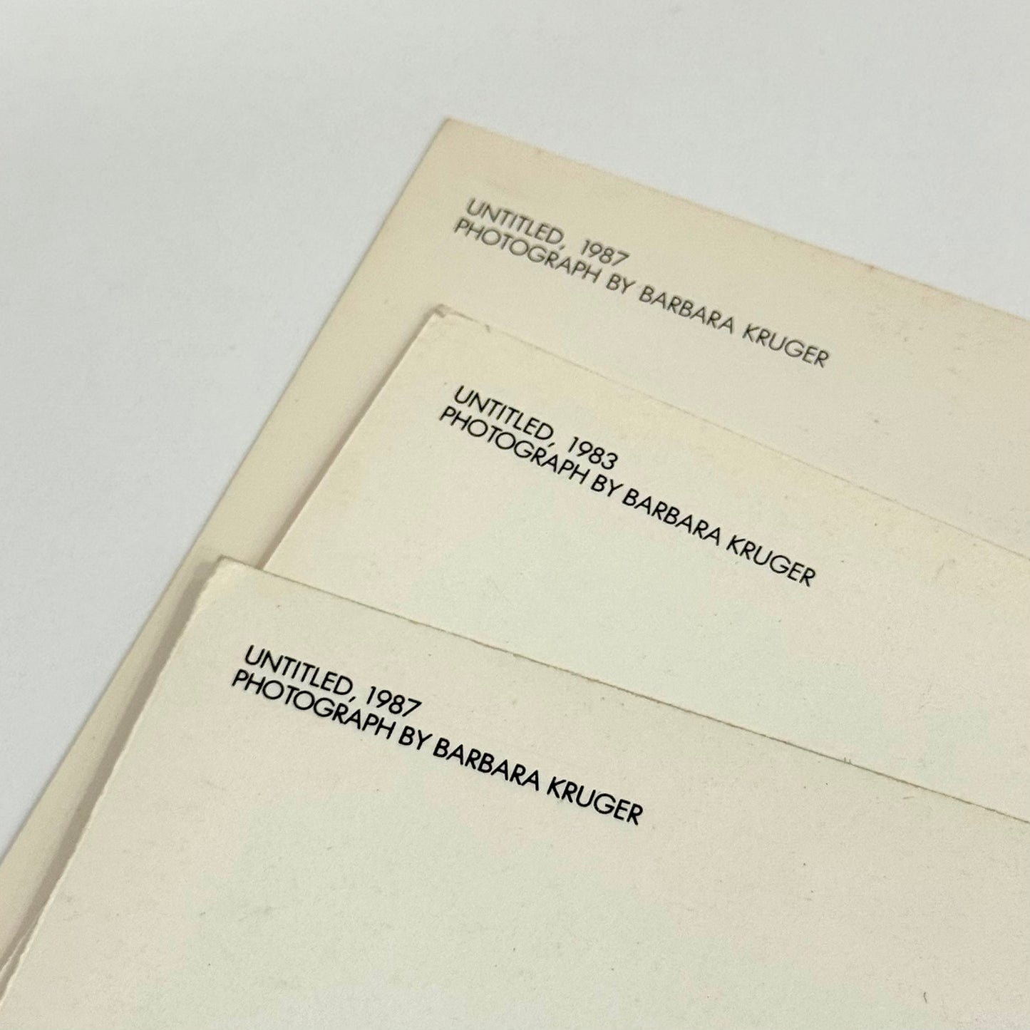Vintage Barbara Kruger Postcards Set of 3 1987