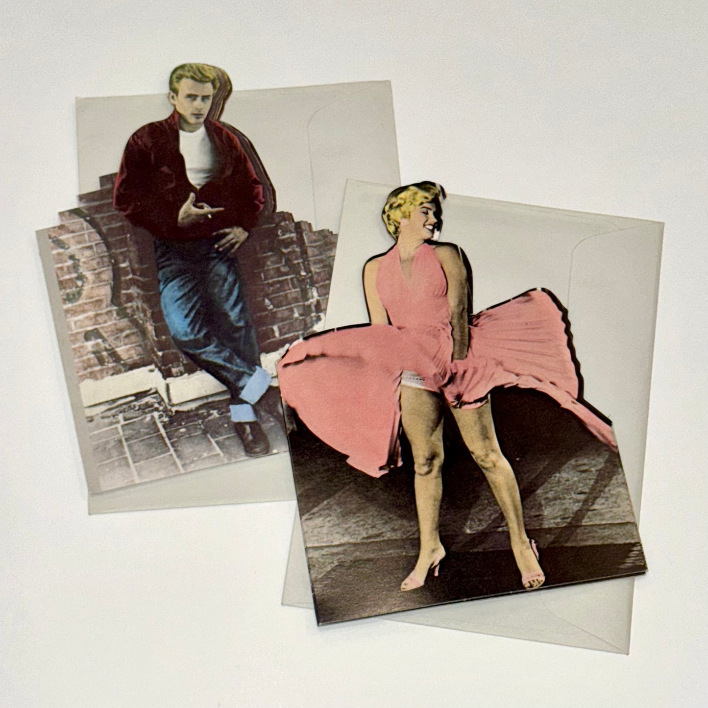 Vintage James & Marilyn Fold Out Card Pair 1987
