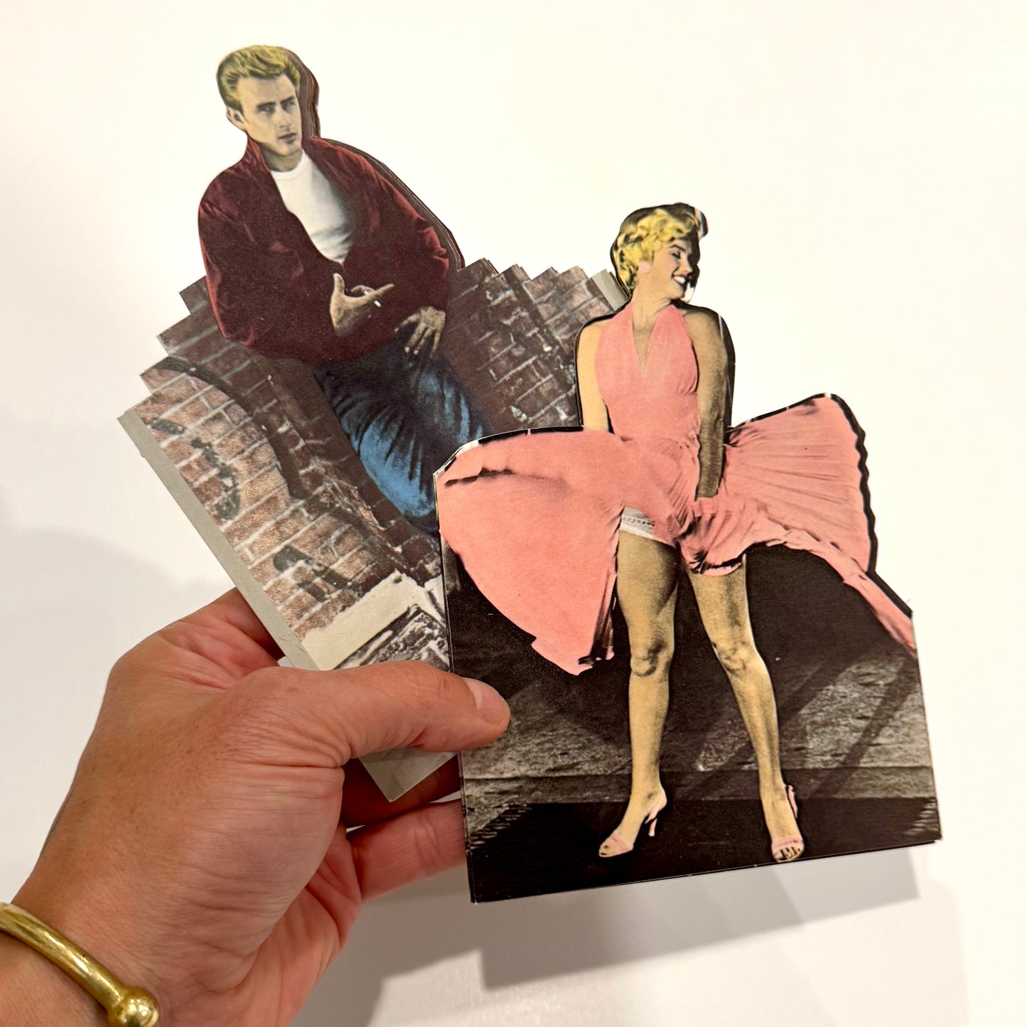 Vintage James & Marilyn Fold Out Card Pair 1987