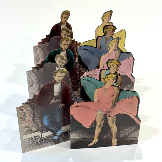 Vintage James & Marilyn Fold Out Card Pair 1987