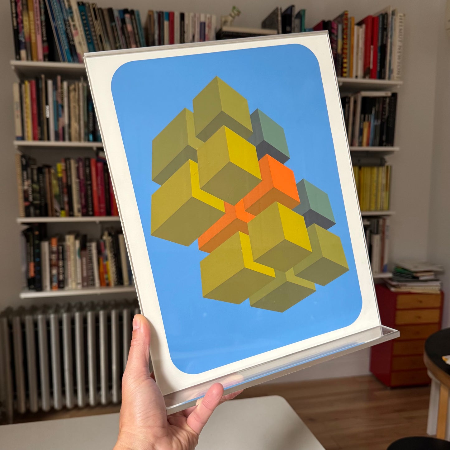 Vintage Marko Spalatin 'Floating Cubes 12' Silkscreen 1972