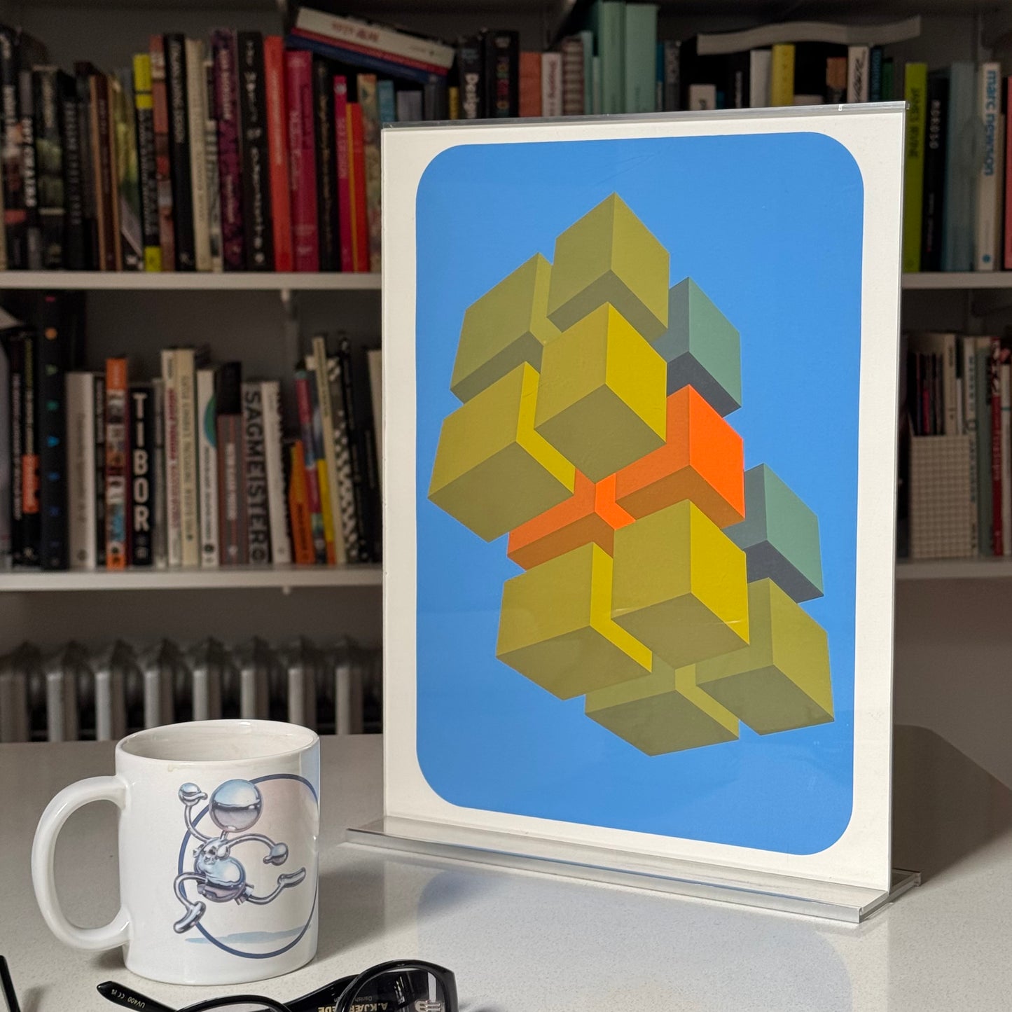 Vintage Marko Spalatin 'Floating Cubes 12' Silkscreen 1972