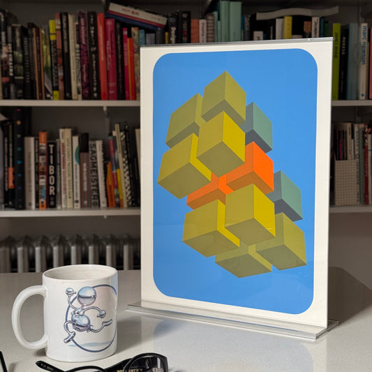 Vintage Marko Spalatin 'Floating Cubes 12' Silkscreen 1972