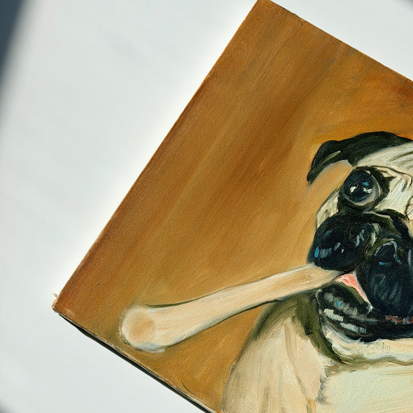 Vintage Pug Painting Circa 2000