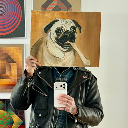 Vintage Pug Painting Circa 2000