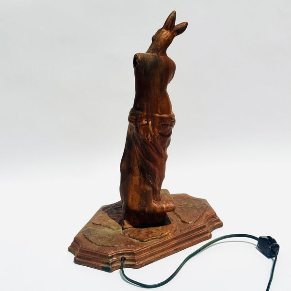 Vintage Artist Made Rabbit De Milo Lamp 1991