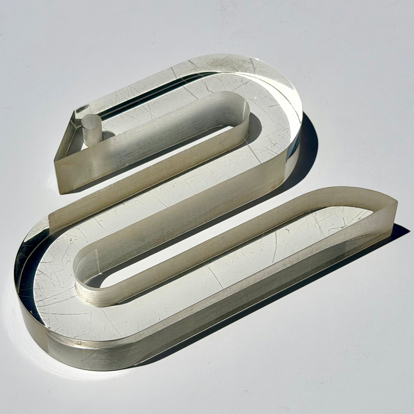 Vintage Silvio Russo Lucite Snake Sculpture 1970s