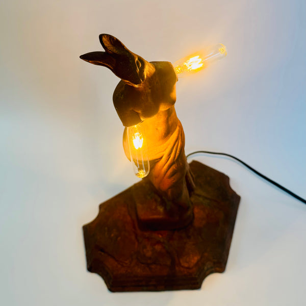 Vintage Artist Made Rabbit De Milo Lamp 1991