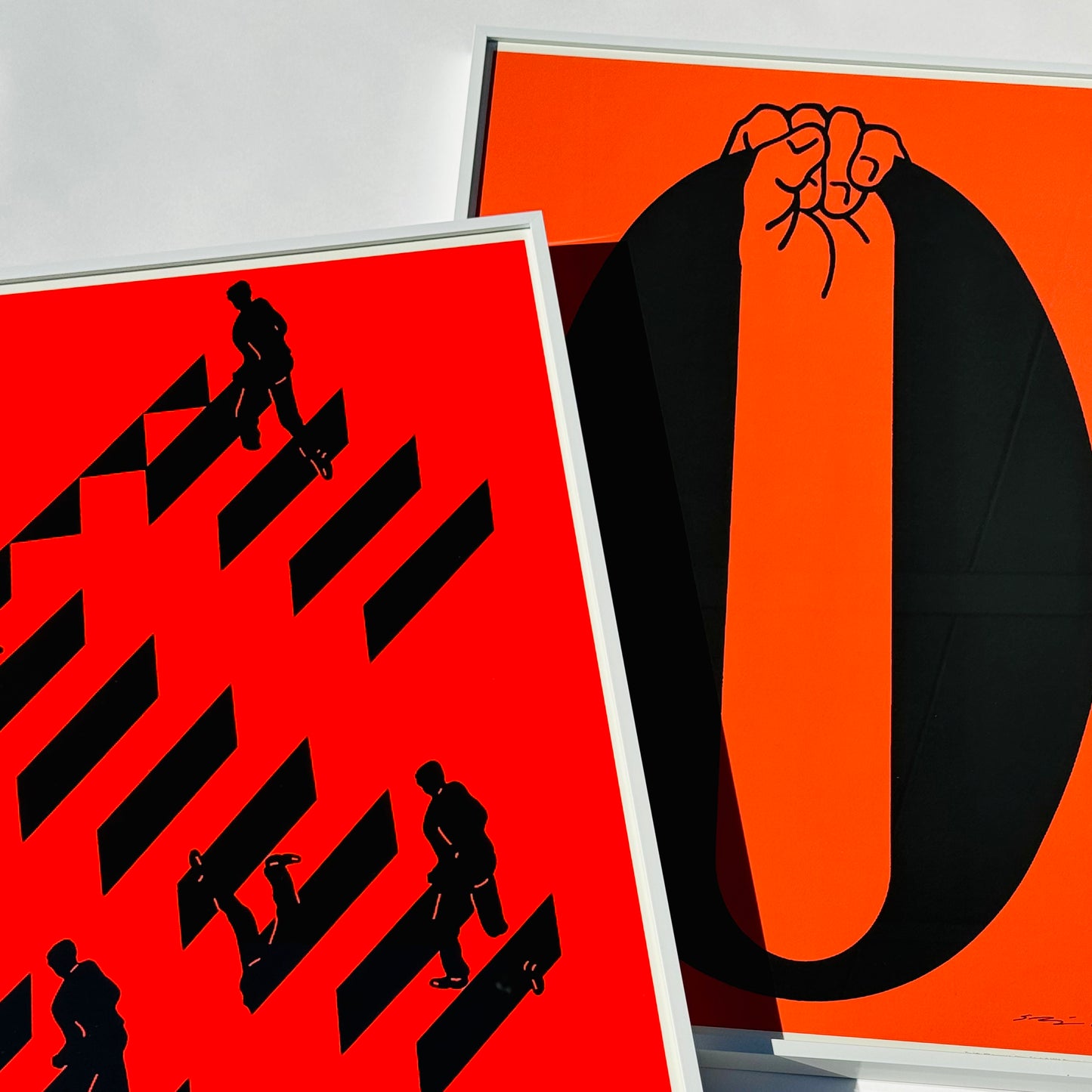 Limited Ed. Shigeo Fukuda S/O Framed Silkscreen Prints 1994