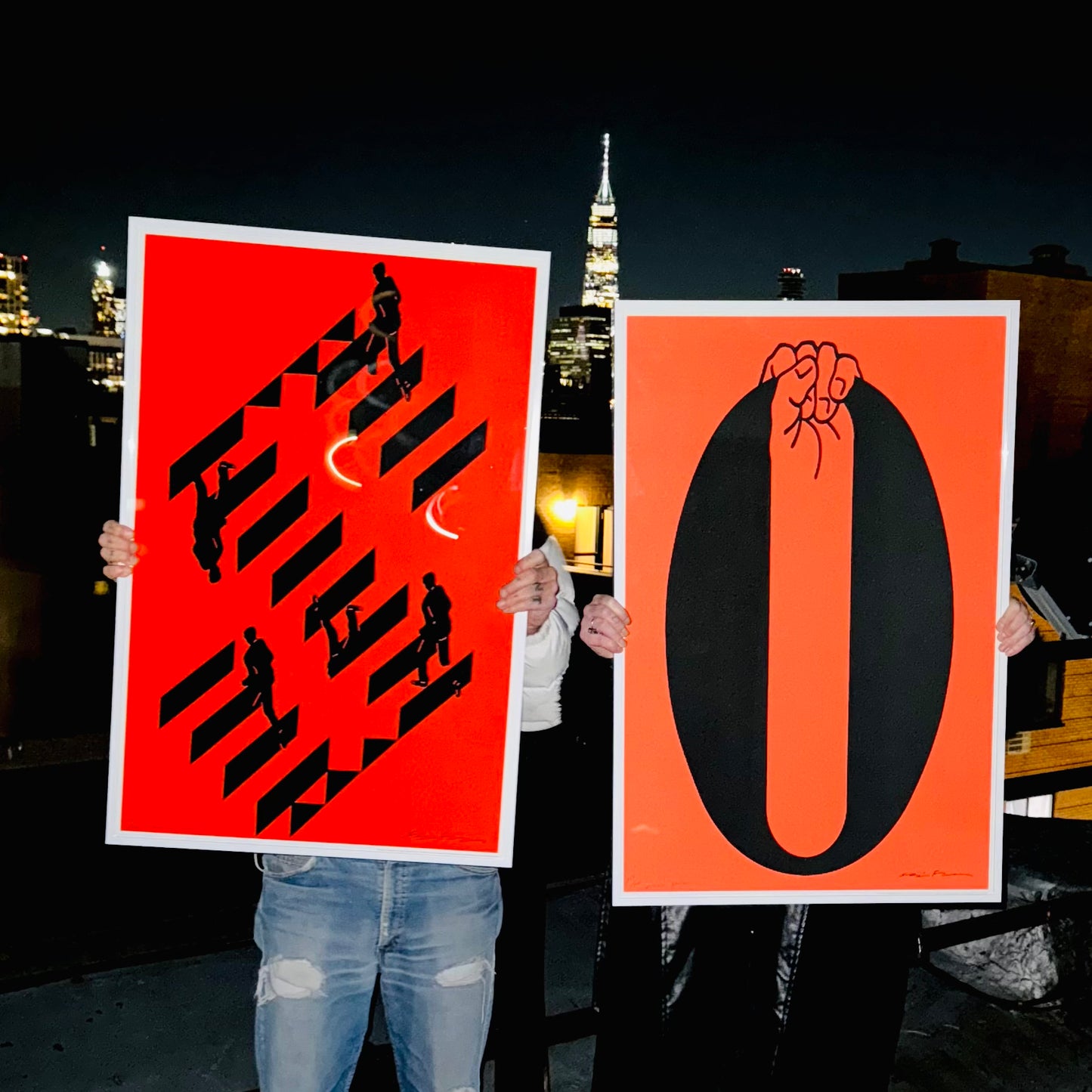 Limited Ed. Shigeo Fukuda S/O Framed Silkscreen Prints 1994