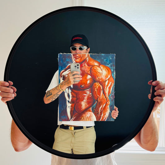 Vintage Thomas Foral 'Chuck' Bodybuilder Painting 1997