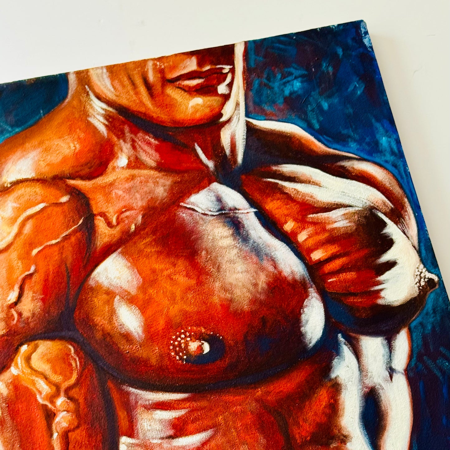 Vintage Thomas Foral 'Chuck' Bodybuilder Painting 1997