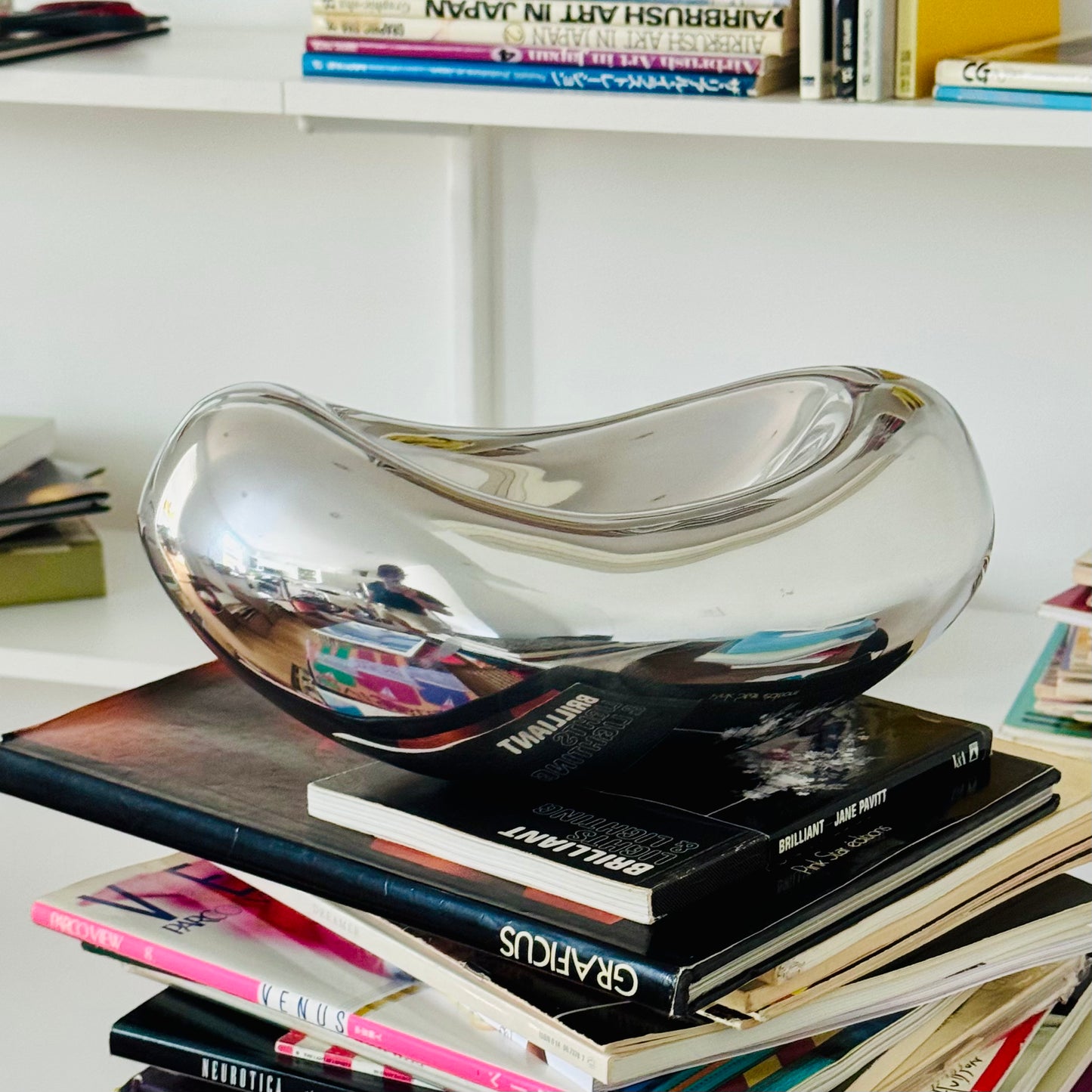Vintage Mirror Polished Bean Centerpiece