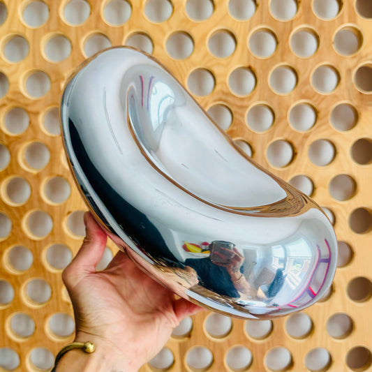 Vintage Mirror Polished Bean Centerpiece