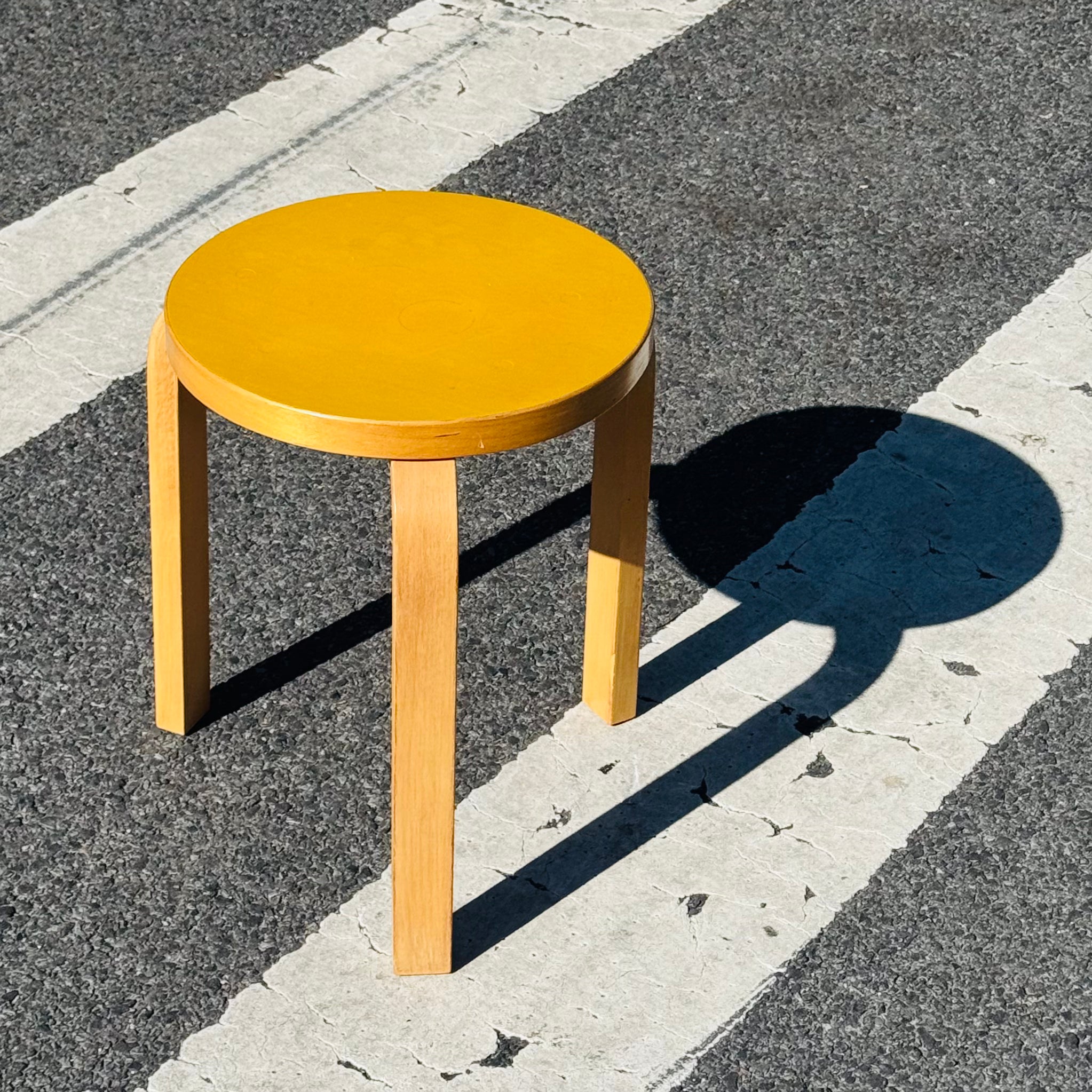 Vintage Yellow Aalto / Artek E60 Stool 1950/60s