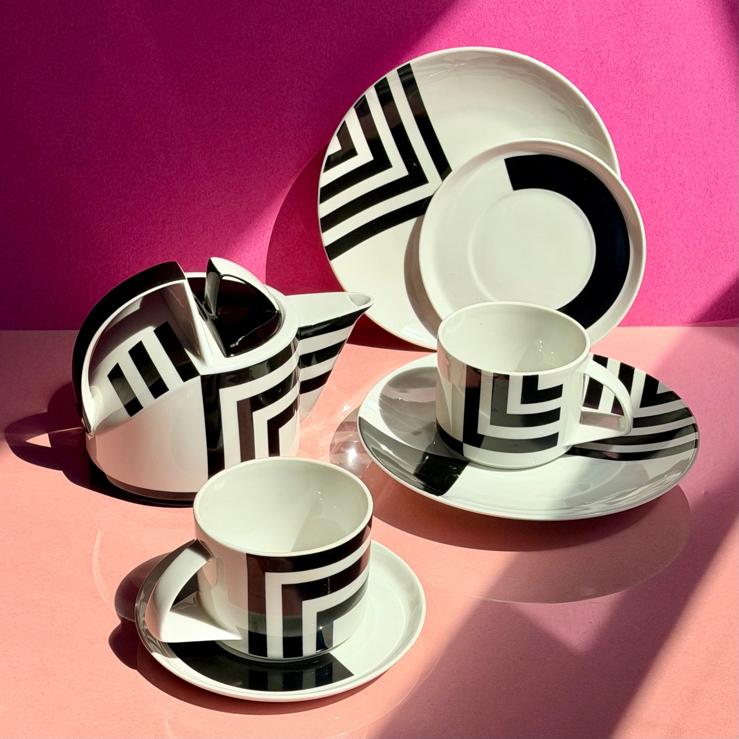 Vintage Lomosnov Mega Graphic Tea Set 1990s