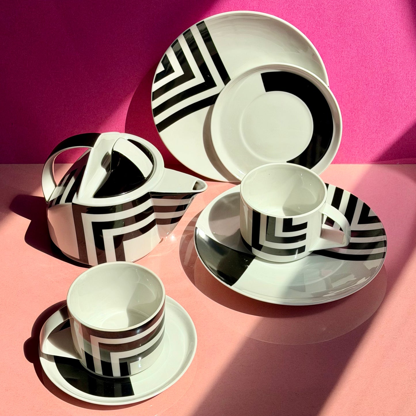 Vintage Lomosnov Mega Graphic Tea Set 1990s