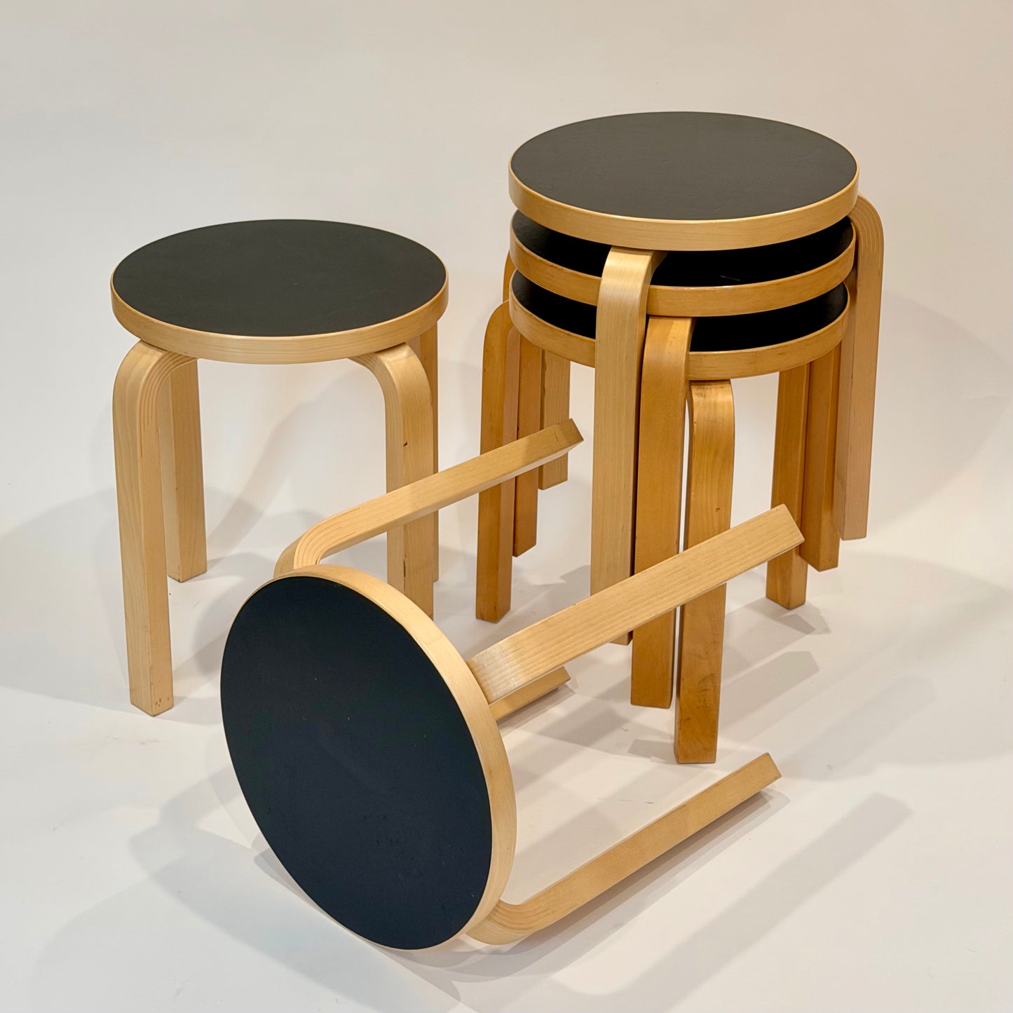 Vintage Alvar Aalto Black 'Stool 60's 1997