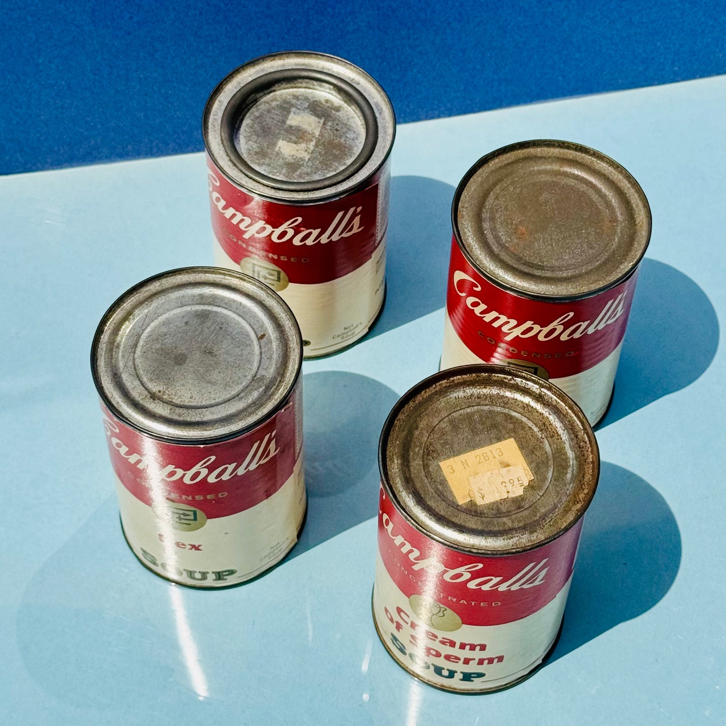 Vintage Campball's Naughty Novelty Soup Cans 1970s