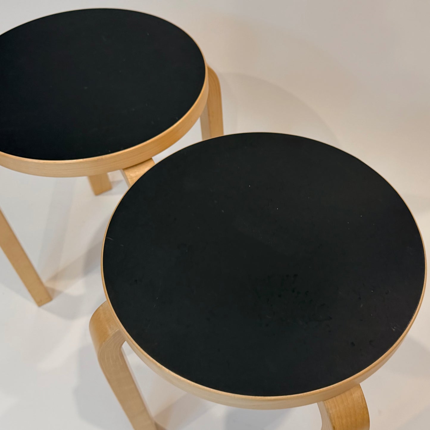 Alvar Aalto Black Four Leg Stool E60 2016