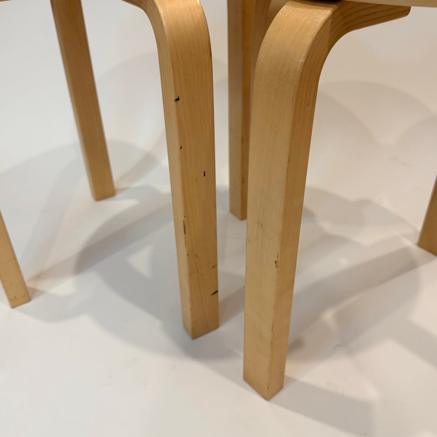 Alvar Aalto Black Four Leg Stool E60 2016