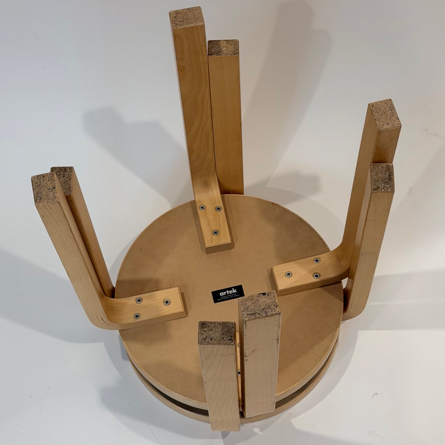 Alvar Aalto Black Four Leg Stool E60 2016