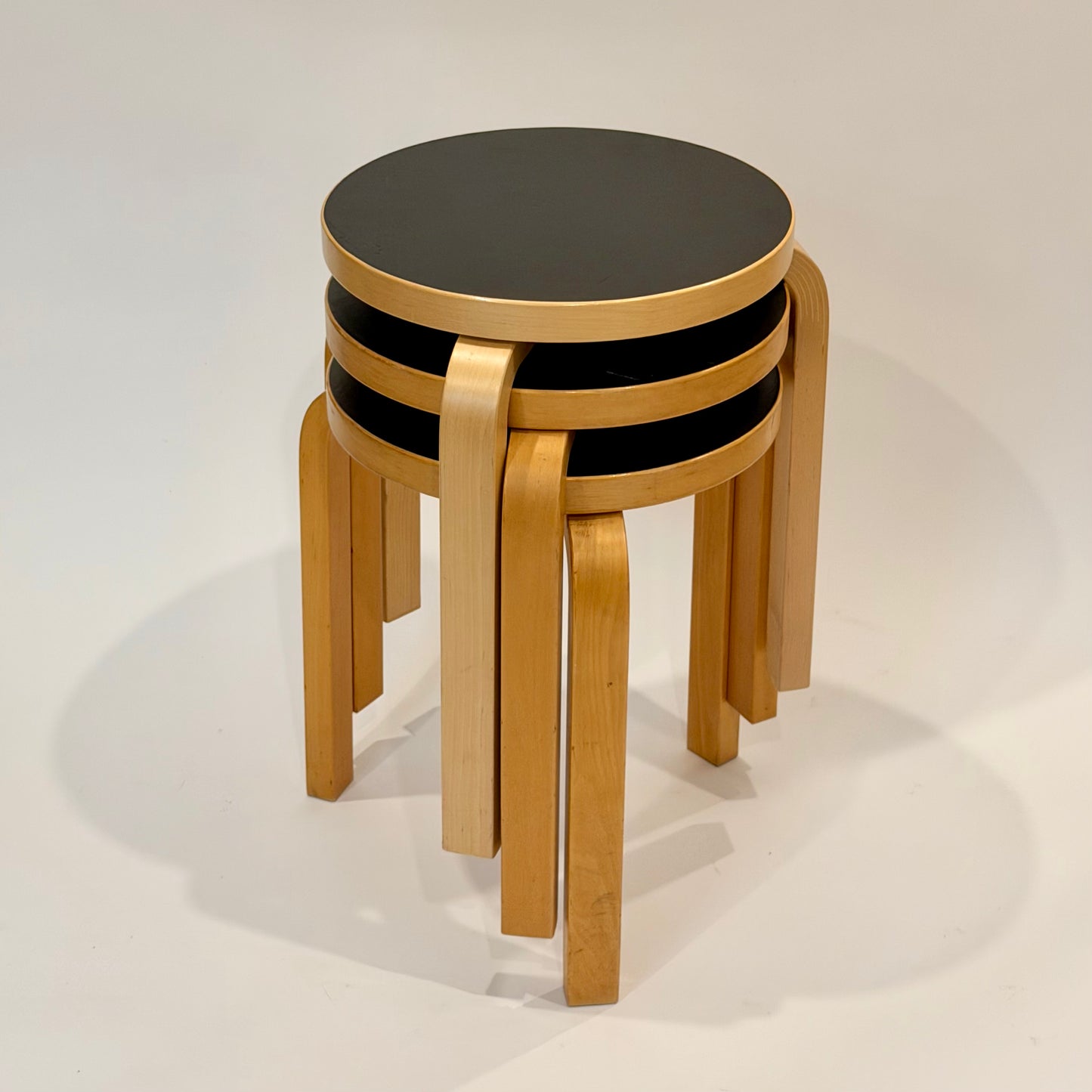 Vintage Alvar Aalto Black 'Stool 60's 1997