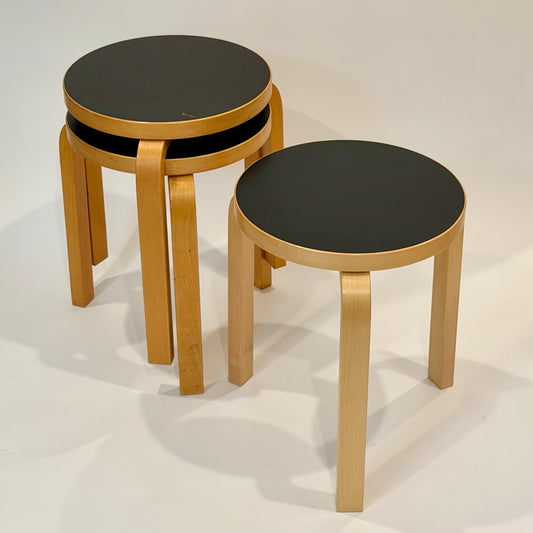 Vintage Alvar Aalto Black 'Stool 60's 1997